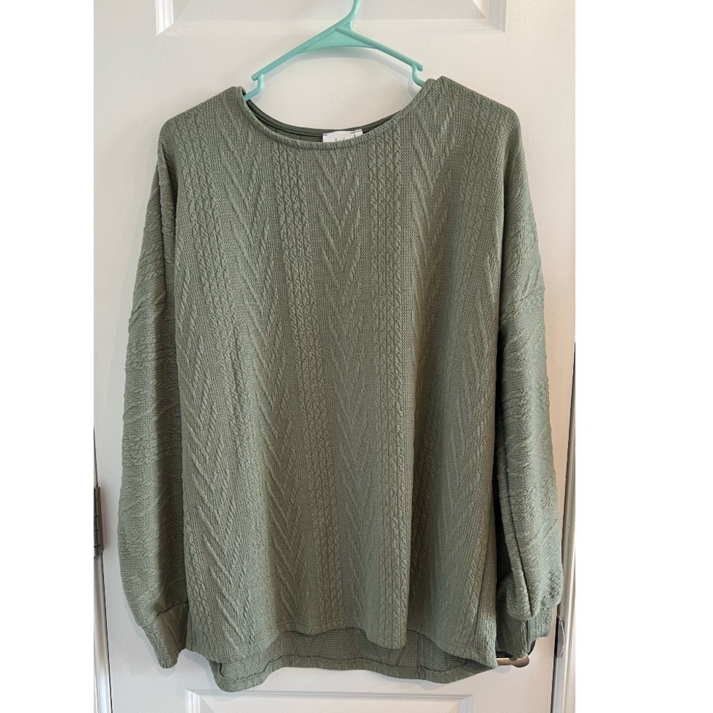 Julep Boutique Slouchy Cable Knit Sweater | Sage